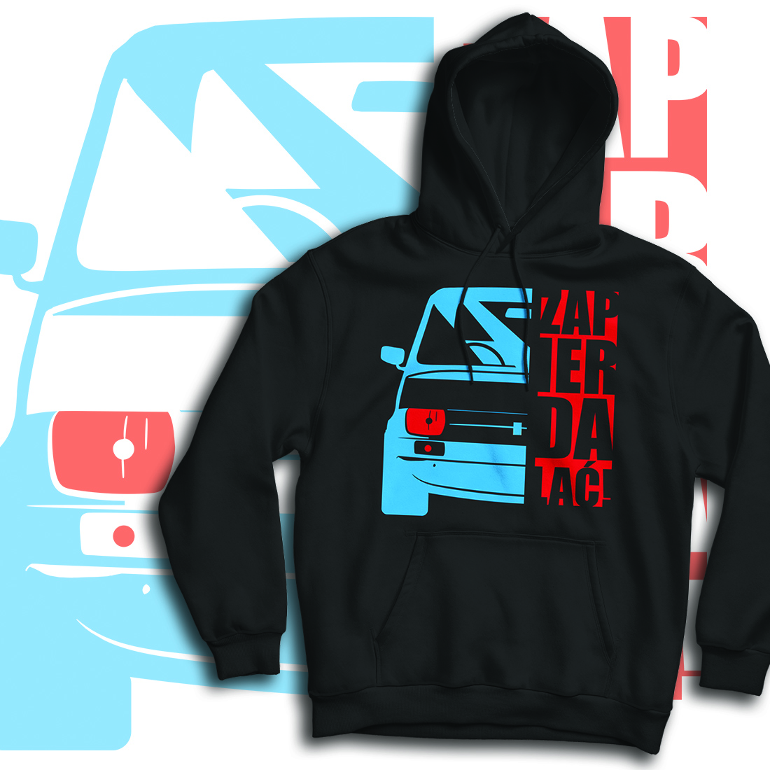 bluza z polskim fiatem 126p Bluza z kapturem 126p Zapier*alać!