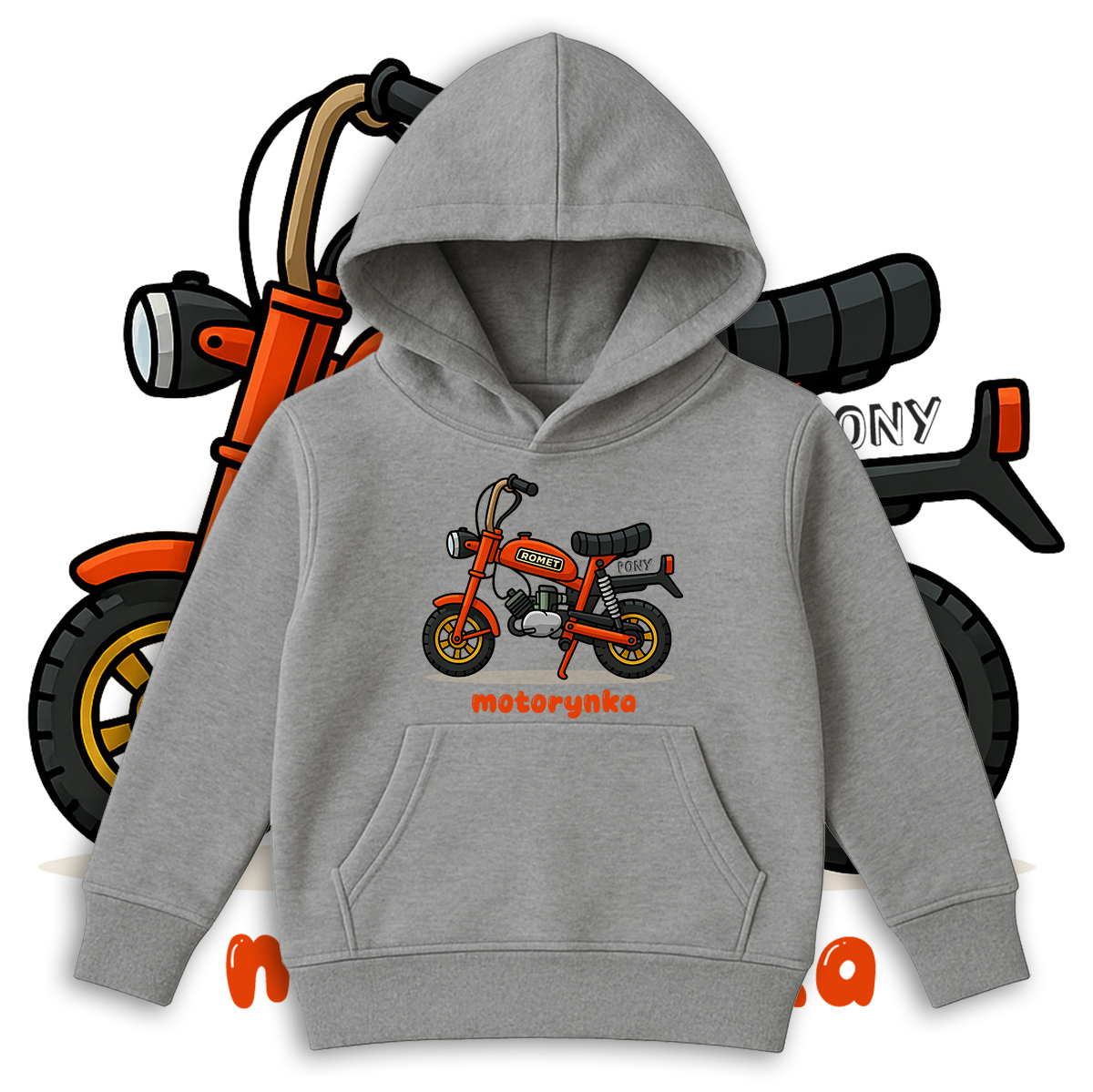 Bluza dziecięca z kapturem Motorynka Pony