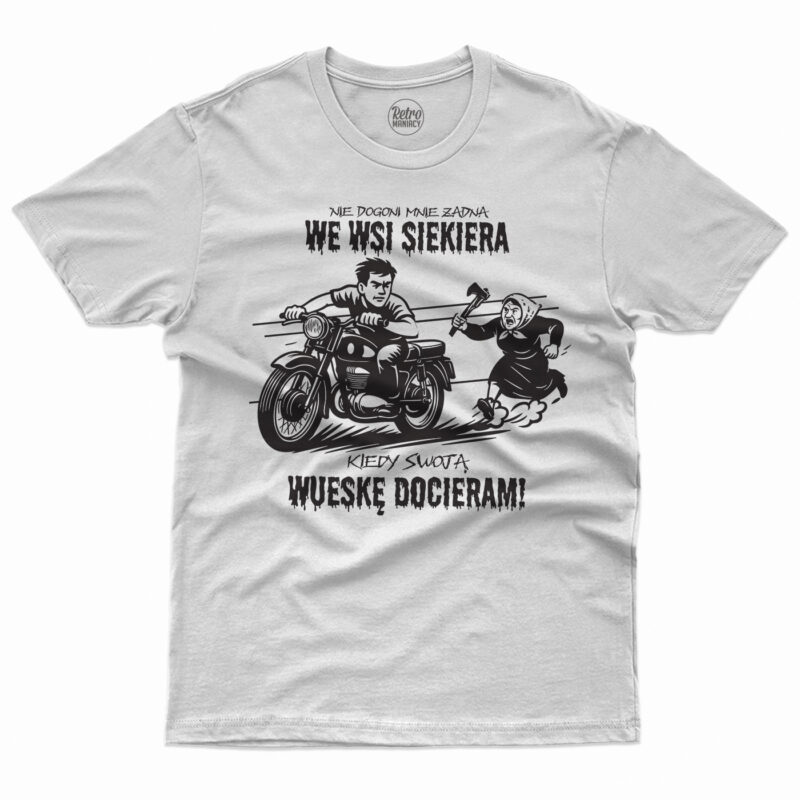 koszulka męska wueska siekiera 2.0 biała Koszulka męska z Wueską siekiera 2.0