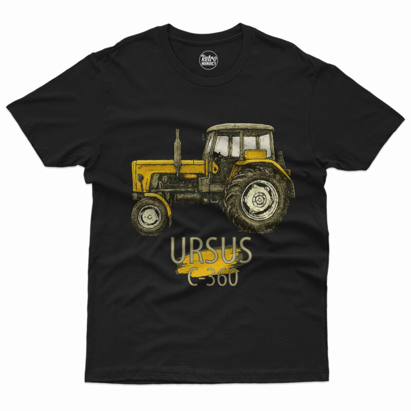 koszulka z traktorem ursus c 360 czarna