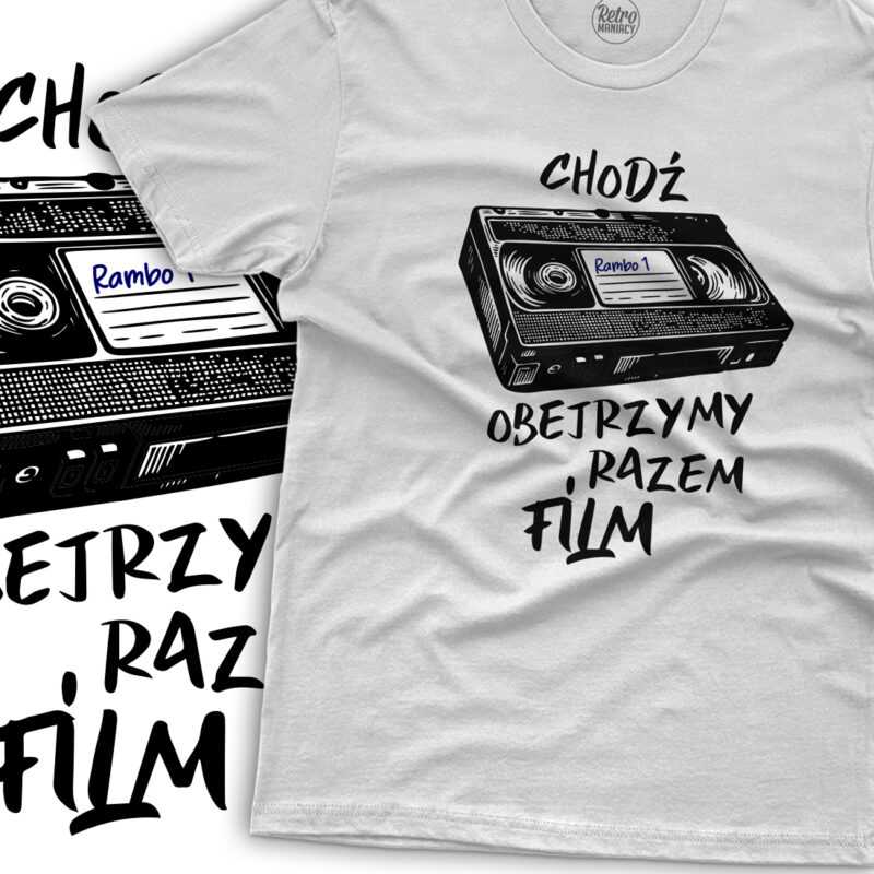 Koszulka męska Kaseta VHS Rambo