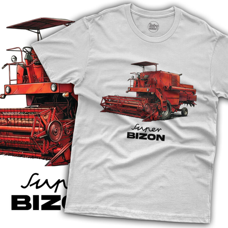 Koszulka męska z kombajnem Super Bizon