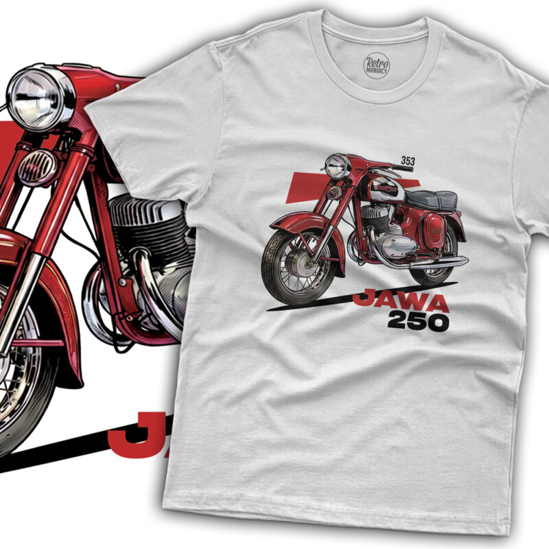 Koszulka męska z motocyklem Jawa 250