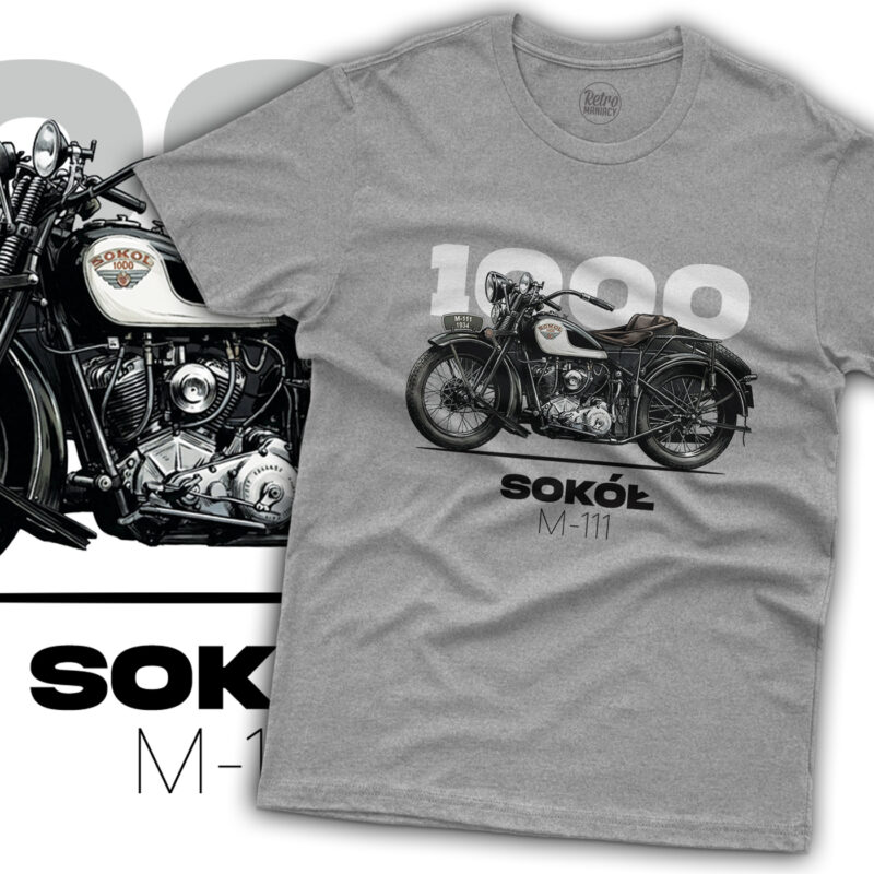 Koszulka męska z motocyklem Sokół 1000