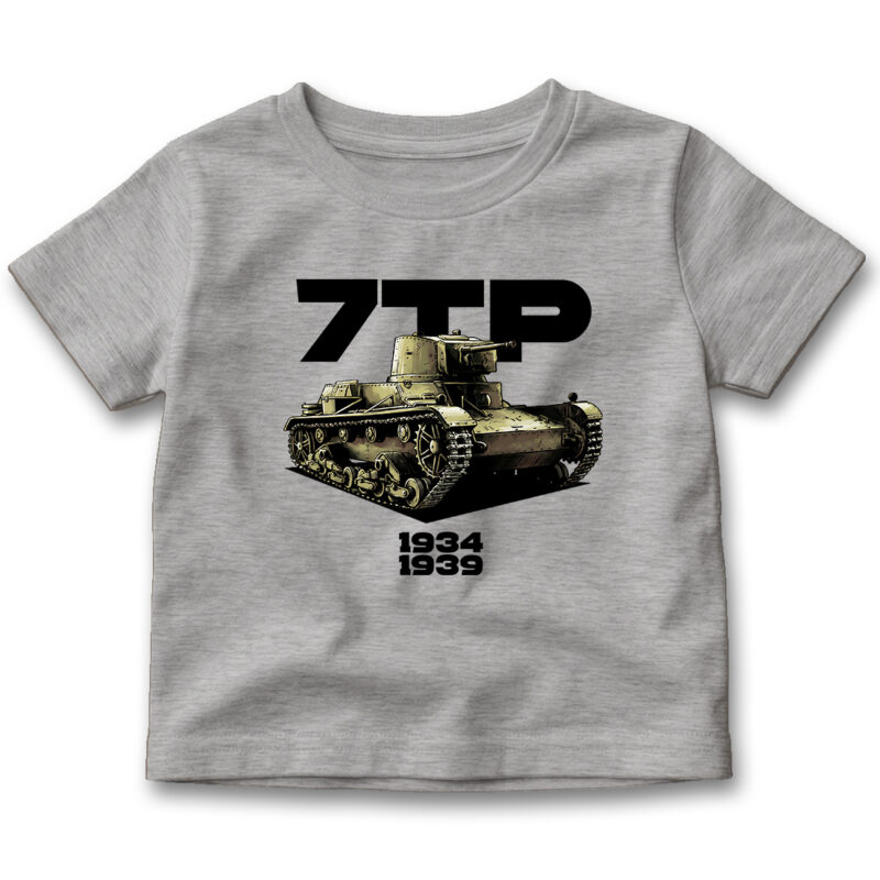 koszulka-dzeicieca-czolg-7tp-szara-retromaniacy