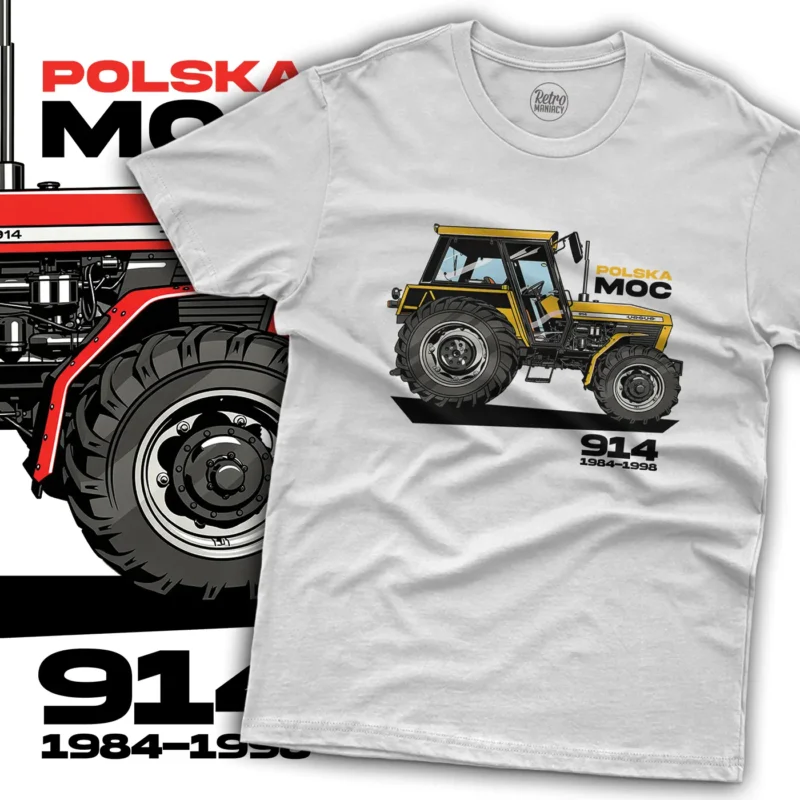 Koszulka męska z ciągnikiem Ursus 914 na prezent dla rolnika