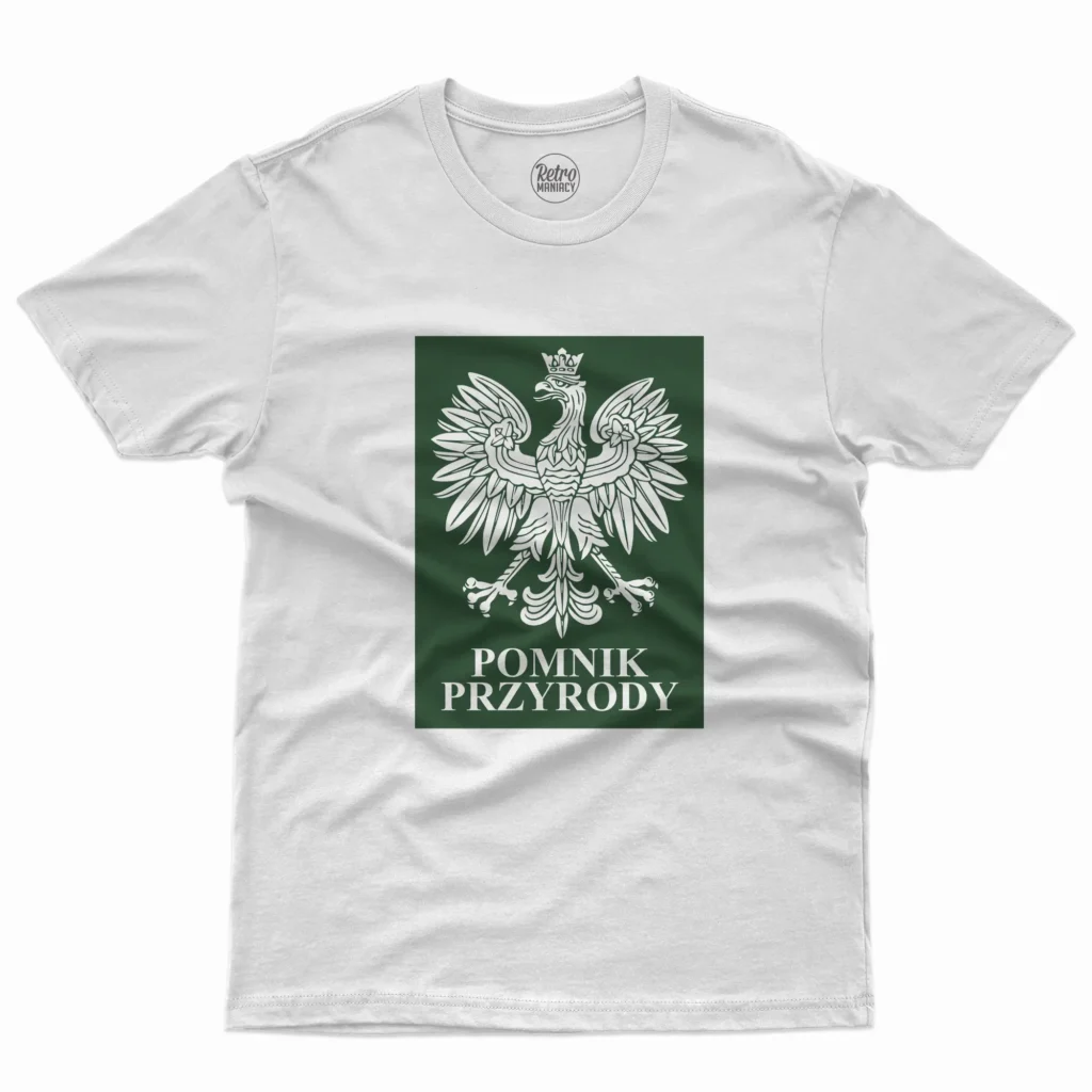 Pomnik przyrody koszulka męska biała retromaniacy