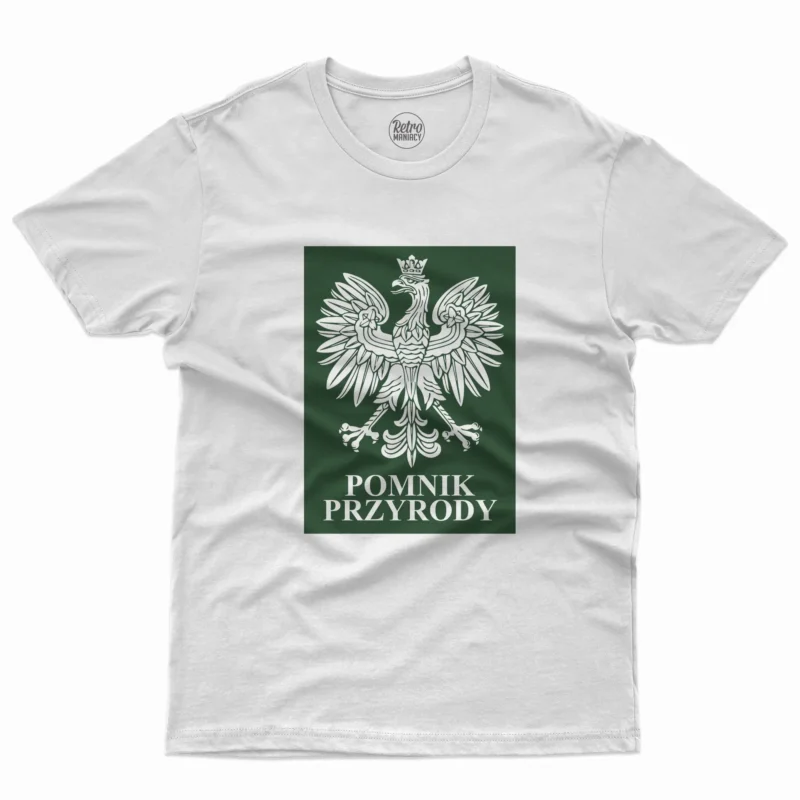 Pomnik przyrody koszulka męska biała retromaniacy