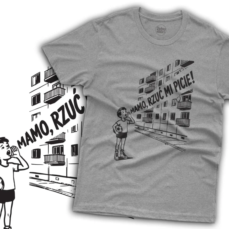 Mamo rzuć mi picie koszulka męska na prezent prl retromaniacy