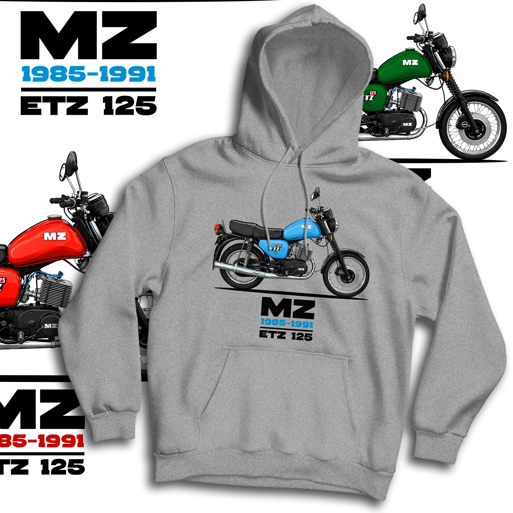 MZ ETZ 125 bluza męska z kapturem