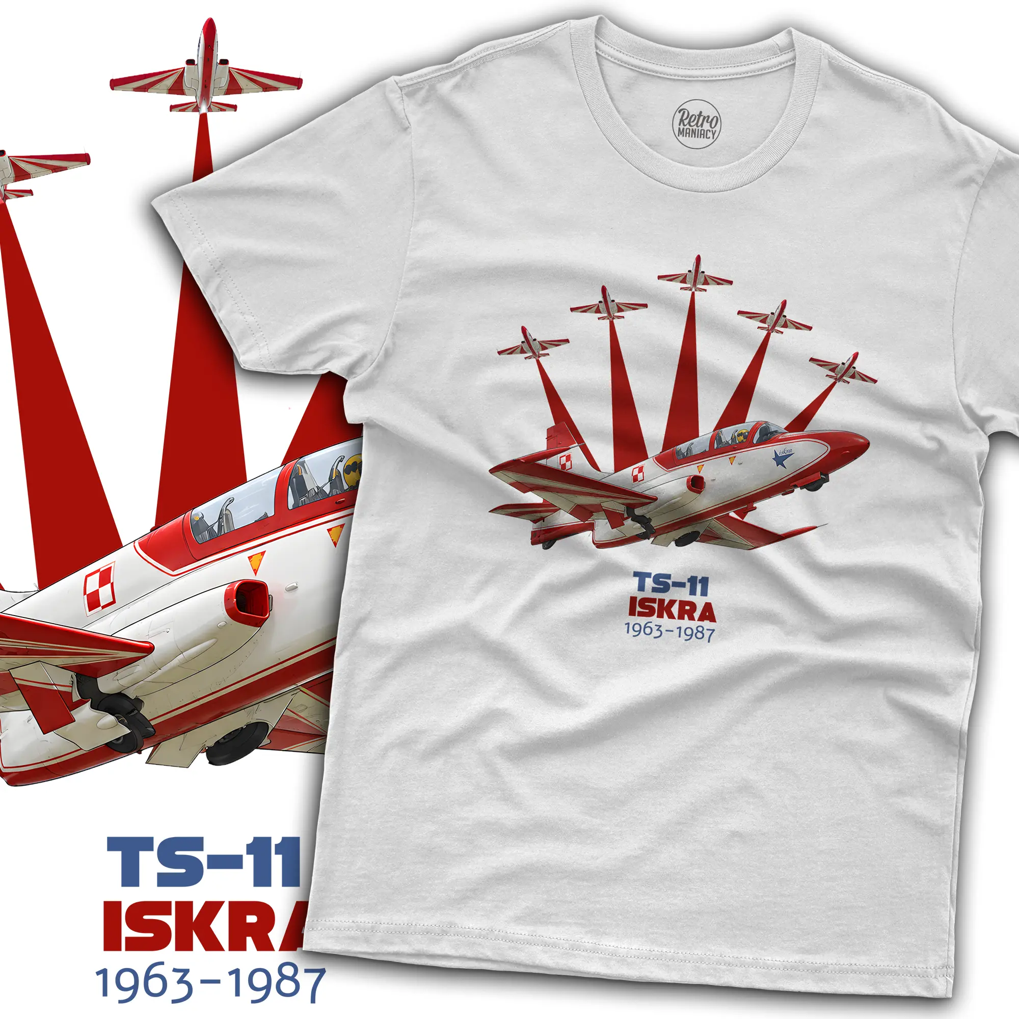 PZL TS-11 Iskra koszulka męska na prezent dla fana lotnictwa