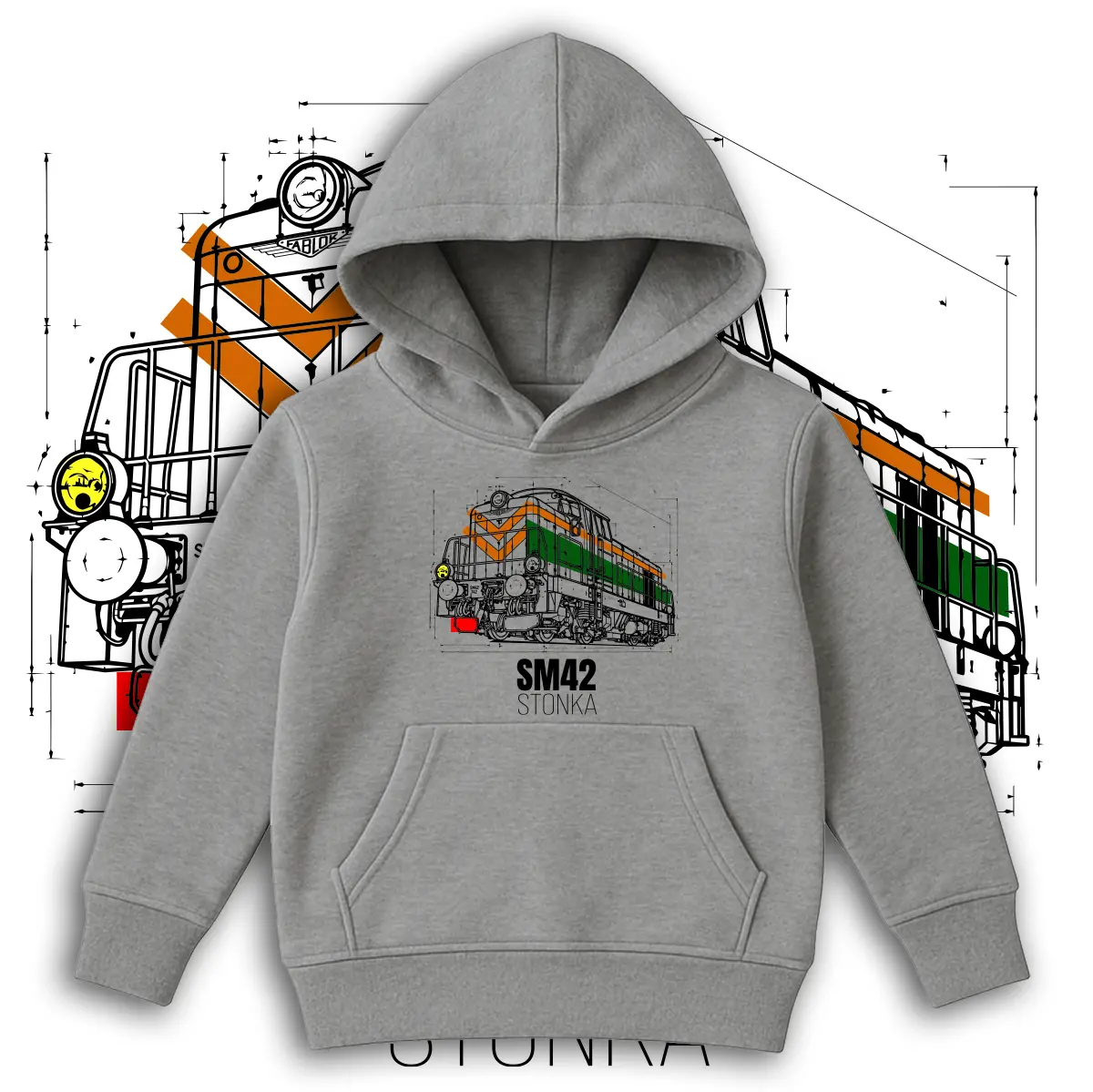 Lokomotywa SM42 Stonka bluza dziecięca z kapturem
