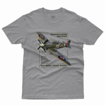 koszulka-meska-z-mysliwcem-supermarine-spitfire-szara-retromaniacy